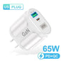 USLION 65W GaN USB C Charger Quick Charge Korea EU US Plug PD USB-C TypeC Fast USB Charger For iPhone 14 Xiaomi Samsung Macbook