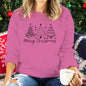 Merry Christmas Tree Trending Sweatshirts Women Funny Festive Fashion Casual Hoodies Trendy Christmas Tree Design Holiday Hoodie