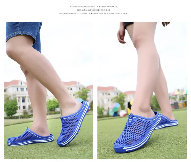 YRZL Mens Slippers Beach Shoes Unisex Hollow Outdoor Casual Men Beach Sandal Flip Flops Shoes Non-slip Size 36-45 Mens Slippers