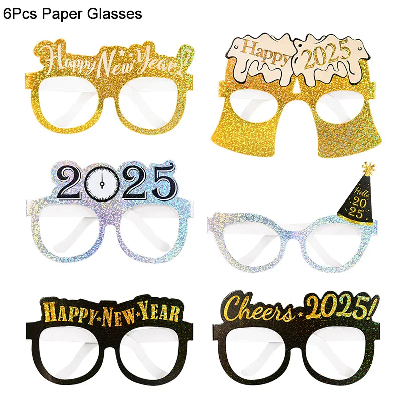 2025 Crown Number Foil Balloons Happy New Year Eve Party Decoration Photo Booth Props Supplies Christmas Home Decor Navidad 2024