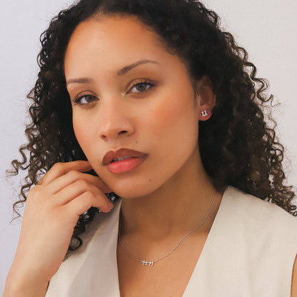 Laila 11:11 Stud Earrings | Silver