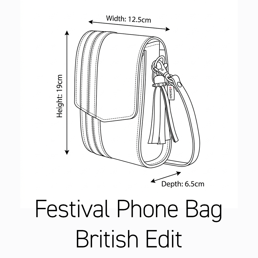 Sac de téléphone en cuir fait main pour festival - Édition Britannique