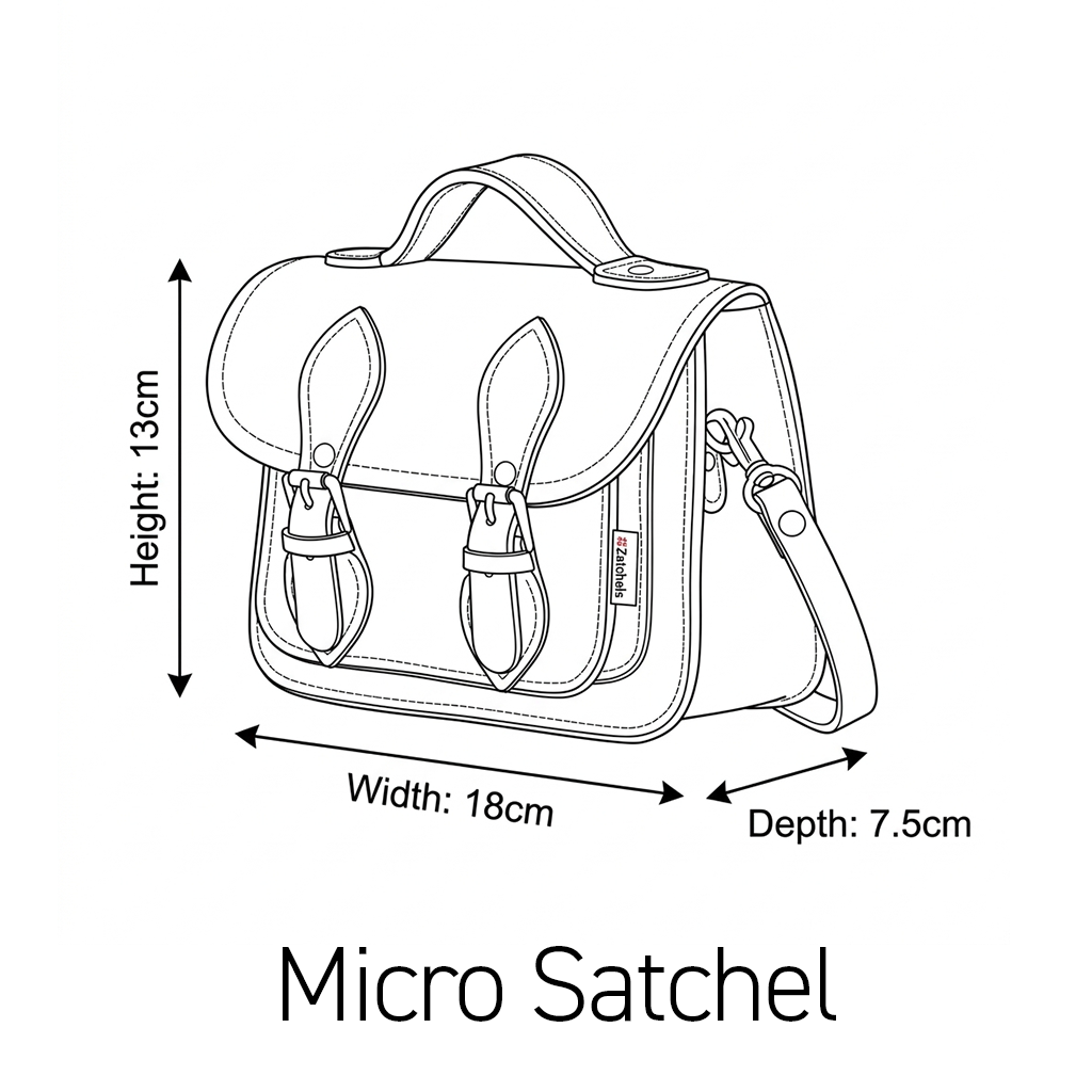 Handmade Leather Micro Satchel - Purple