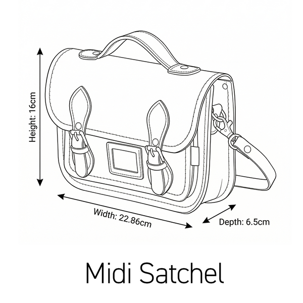 Leather Midi Satchel - Pastel Cream