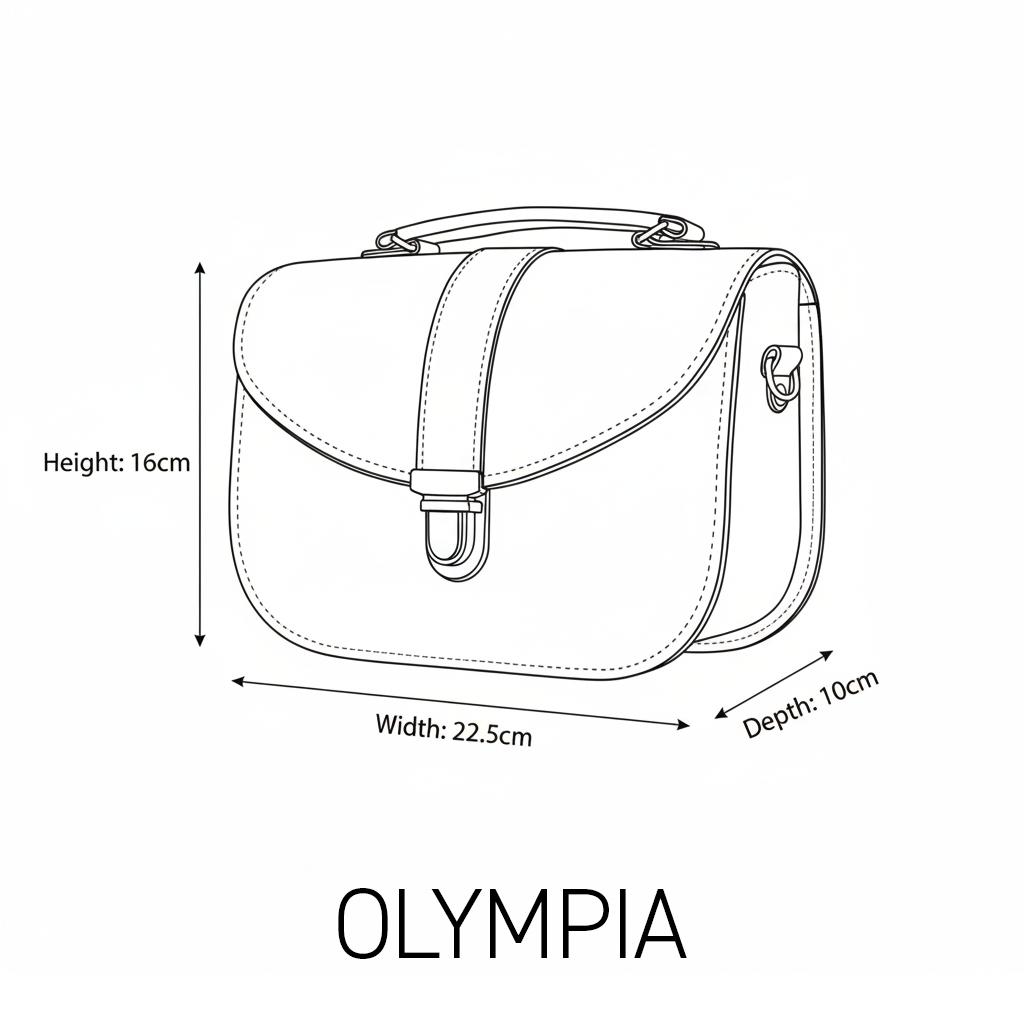 Olympia Handmade Leather Bag - Ghost Grey