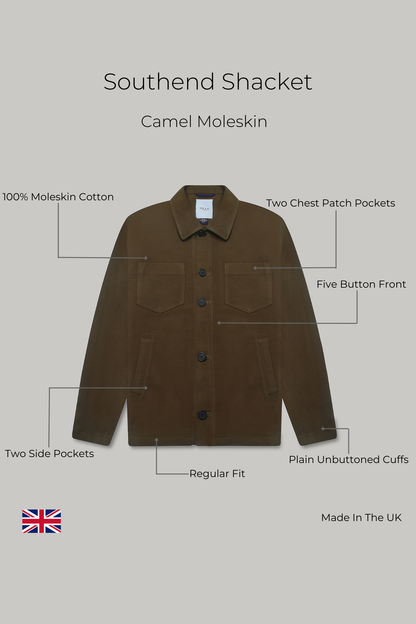 Southend Shacket Unlined - Camel Moleskin