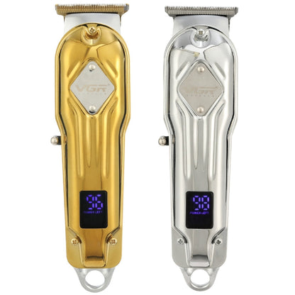 VGR V-261 8W USB Metal Professional Hair Clipper with LED Digital Display (Silver)