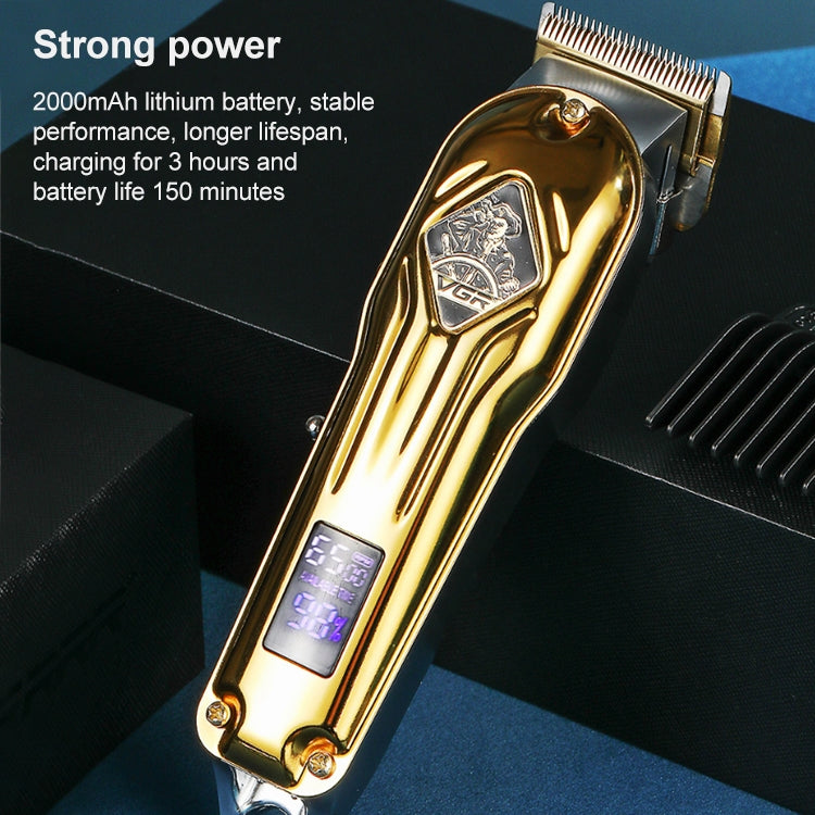 VGR V-267 10W USB Metal Hair Clipper with LED Digital Display & 5 Gears Adjustment (Silver)