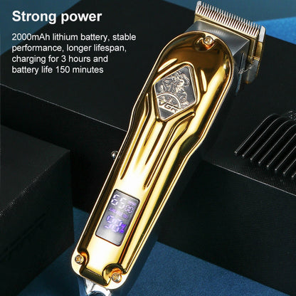 VGR V-267 10W USB Metal Hair Clipper with LED Digital Display & 5 Gears Adjustment (Silver)