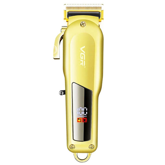 Tondeuse à Cheveux Électrique VGR V-278 10W USB en Métal avec Affichage Numérique LED (Or)