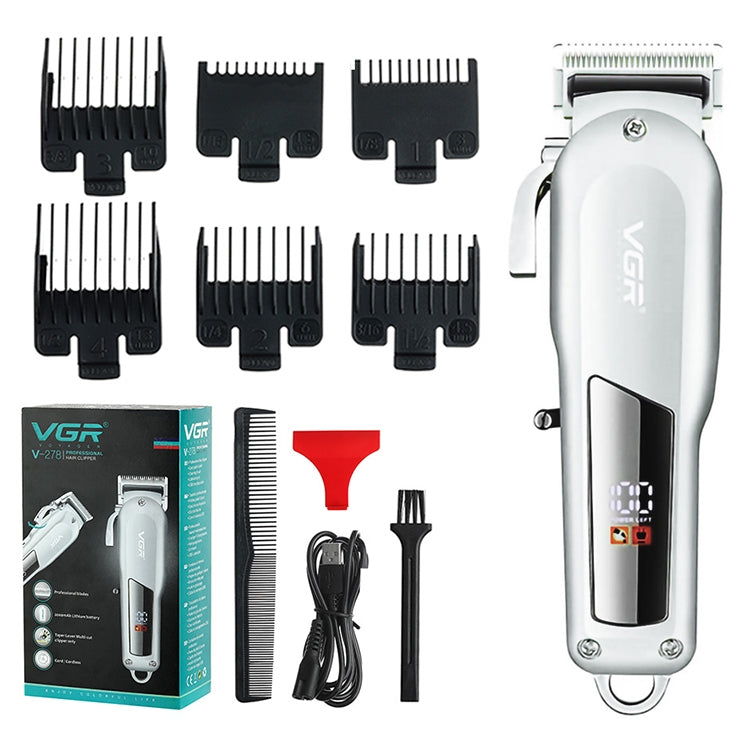VGR V-278 10W USB Metal Electric Hair Clipper with LED Digital Display(Gold)
