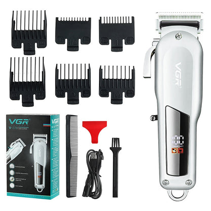 VGR V-278 10W USB Metal Electric Hair Clipper with LED Digital Display(Gold)