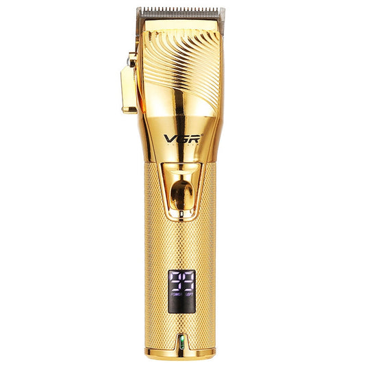 Tondeuse à cheveux électrique USB VGR V-280 10W en métal avec écran numérique LED (Or)