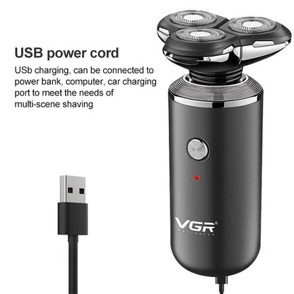 VGR V-317 5W USB Omnidirectional Three-dimensional Floating Three-network Electric Shaver