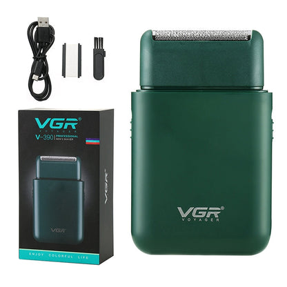 VGR V-390 5W USB Portable Reciprocating Electric Shaver (Green)