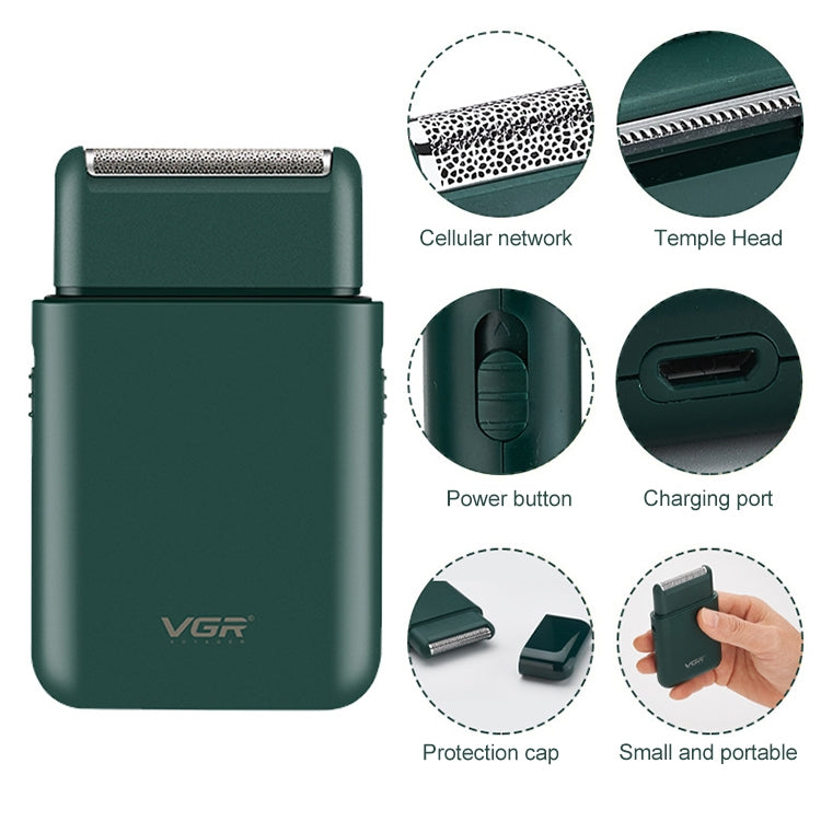 VGR V-390 5W USB Portable Reciprocating Electric Shaver (Black)