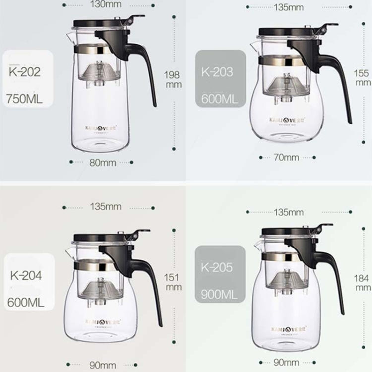 KAMJOVE Théière élégante à bulles, Théière de bureau, Théière à fleurs, Service à thé en verre résistant à la chaleur, Modèle : K-200 400ML