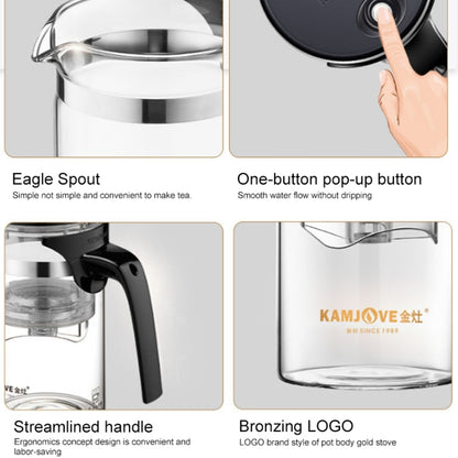 KAMJOVE Elegant Cup Bubble Teapot Office Flower Teapot Heat-resistant Glass Tea Set, Model:K-202 750ML