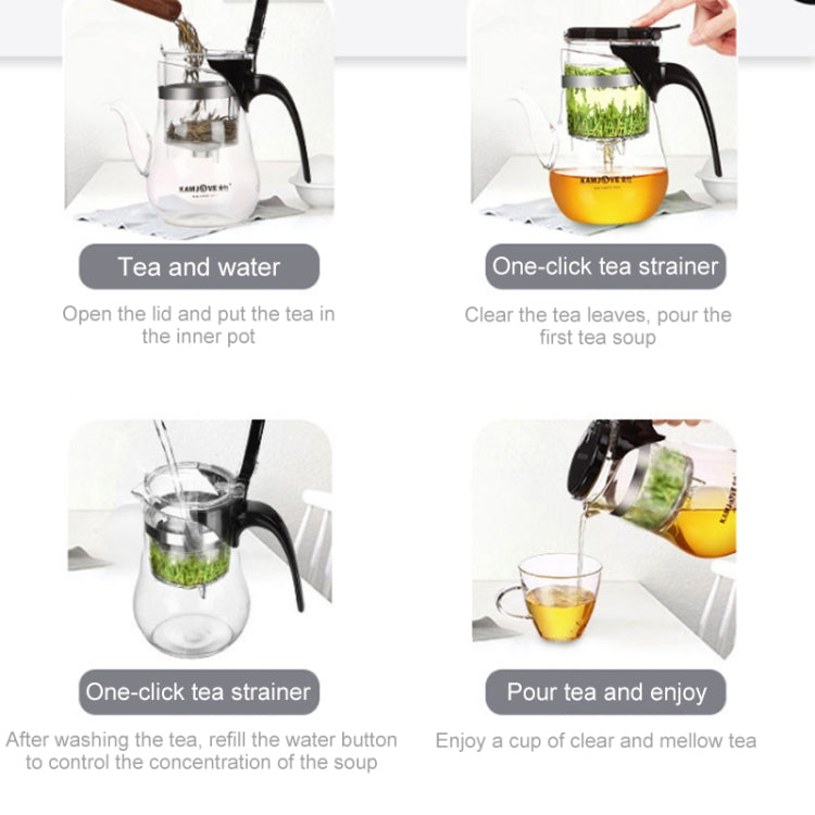 KAMJOVE Elegant Cup Bubble Teapot Office Flower Teapot Heat-resistant Glass Tea Set, Model:K-203 600ML