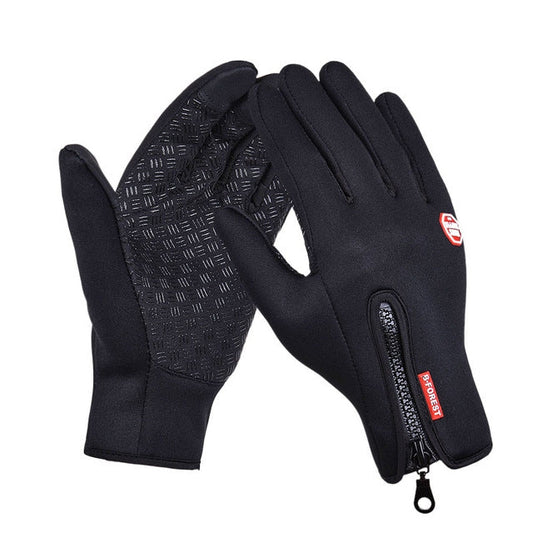 Gants de vélo en cuir doux et chauds pour hommes et femmes, pour sports de plein air et randonnée hivernale, taille L (noir)