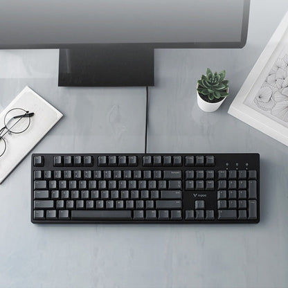 Clavier de jeu mécanique filaire de bureau Rapoo V860, Spécifications: 87 touches (interrupteurs verts)
