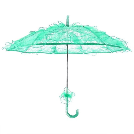 Wedding Parties Bridal Lace Cotton Umbrella Dancing Photography Prop Umbrella(Green)
