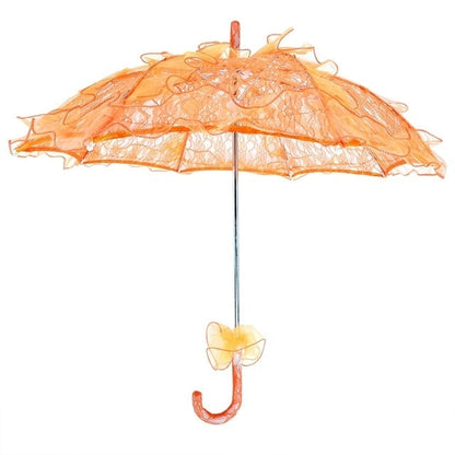 Wedding Parties Bridal Lace Cotton Umbrella Dancing Photography Prop Umbrella(Orange)