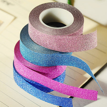 Flash Washi Sticky Paper Tape Label DIY Decorative Tape, Length: 10m(Orange)