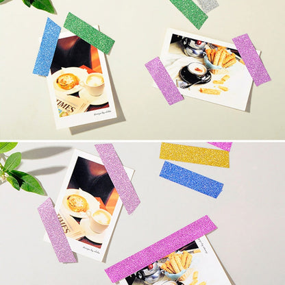 Flash Washi Sticky Paper Tape Label DIY Decorative Tape, Length: 10m(Pink)