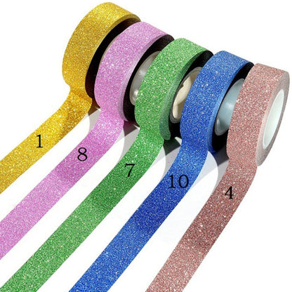 Flash Washi Sticky Paper Tape Label DIY Decorative Tape, Length: 10m( Floral)
