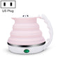 Portable Folding Silicone Intelligent Constant Temperature Travel Camping Electric Kettle, Power cord specification:US Plug(Pink)