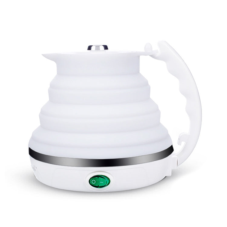 Portable Folding Silicone Intelligent Constant Temperature Travel Camping Electric Kettle, Power cord specification:EU Plug(White)