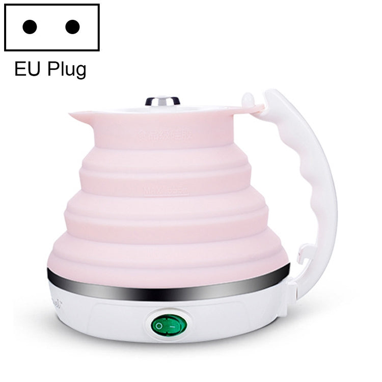 Bouilloire Électrique Pliable en Silicone, Intelligente à Température Constante pour Voyage et Camping, Spécification du cordon d'alimentation : Prise EU (Rose)