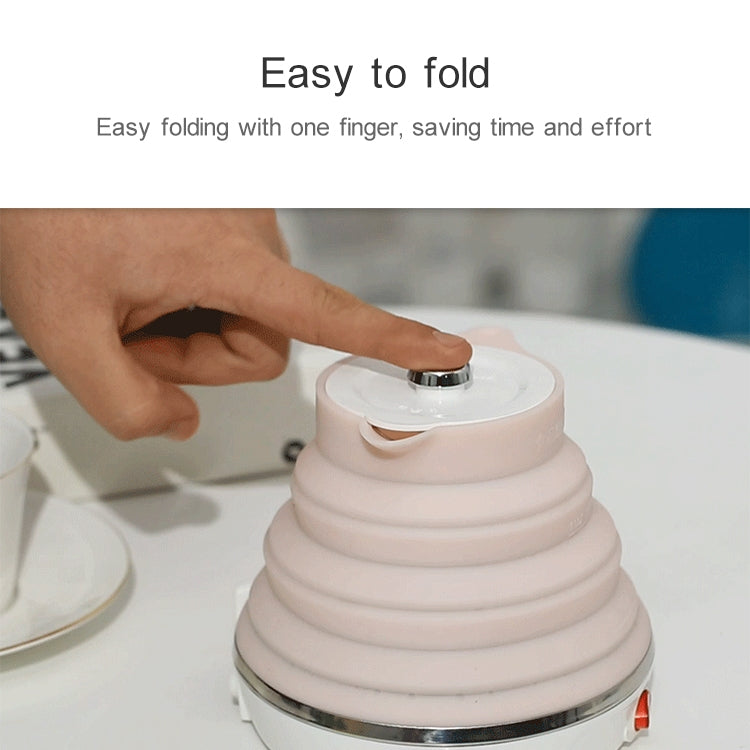 Bouilloire Électrique Pliable en Silicone, Intelligente à Température Constante pour Voyage et Camping, Spécification du cordon d'alimentation : Prise EU (Rose)