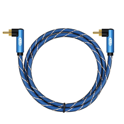 EMK Dual 90-Degree Male To Male Nylon Braided Audio Cable, Cable Length:5m(Blue)