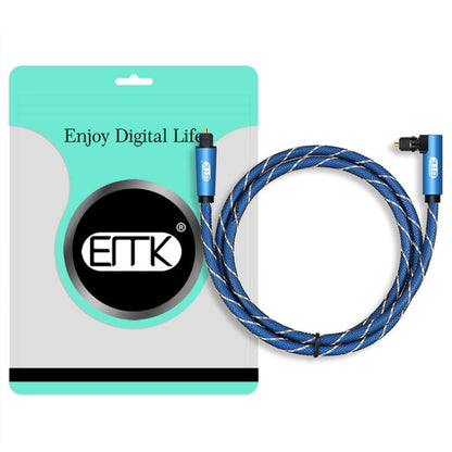 EMK 90 Degree Swivel Adjustable Right Angled 360 Degrees Rotatable Plug Nylon Woven Mesh Optical Audio Cable, Cable Length:3m(Blue)