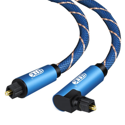 Câble audio optique EMK, coudé à 90 degrés, orientable à 360 degrés, en nylon tressé, longueur du câble : 25 m (bleu)