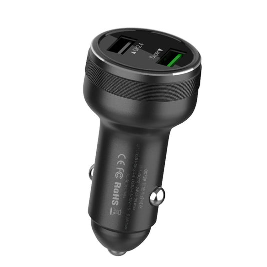 Chargeur de voiture rapide double USB QIAKEY GX739 (noir)