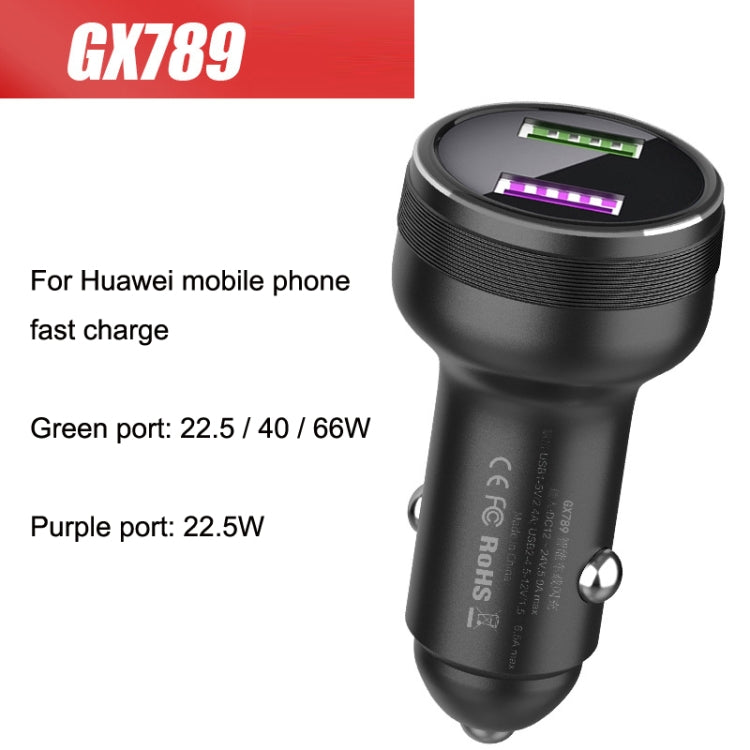 Chargeur de Voiture QIAKEY GX789 Double USB Charge Rapide (Noir)