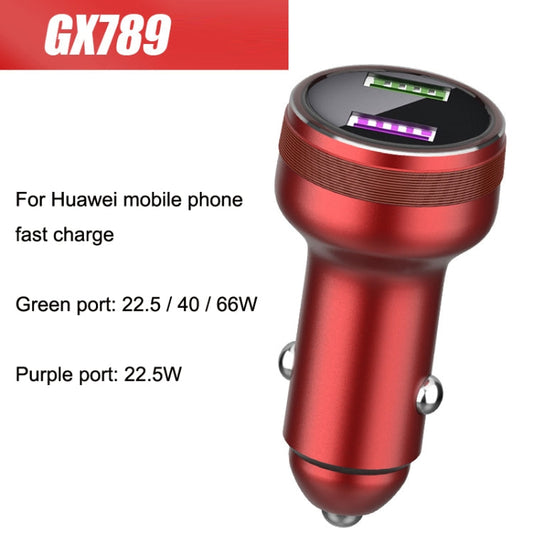 Chargeur de voiture à charge rapide double USB QIAKEY GX789 (rouge)