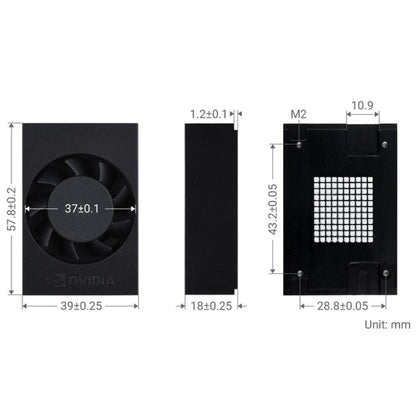 For Jetson Orin Waveshare 24076 Cooling Fan Speed Adjustable(Black)