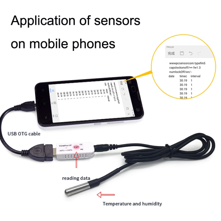 Thermomètre étanche USB TEMPer1F - Sonde de température - Surveillance d'aquarium
