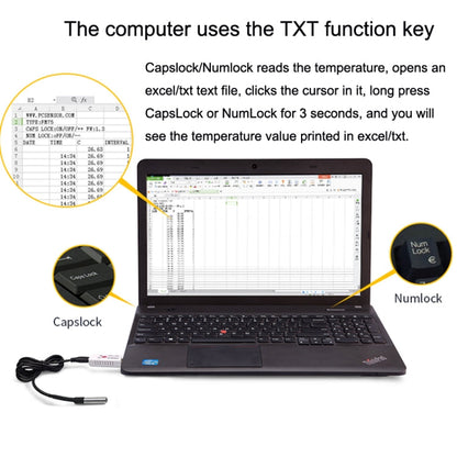 Thermomètre étanche USB TEMPer1F - Sonde de température - Surveillance d'aquarium
