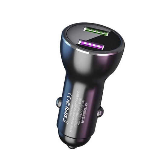 Chargeur de voiture à charge rapide double port QIAKEY QK789 (Noir)