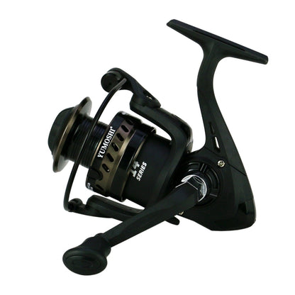 YUMOSHI LS4000 Moulinet de pêche à tête métallique Moulinet de pêche à la traîne (Bras oscillant pliant + Poignée en caoutchouc dur)