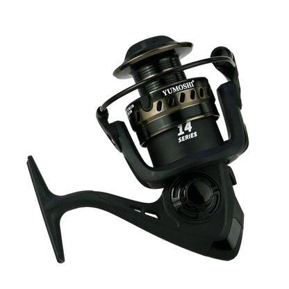 YUMOSHI LS5000 Metal Head Fishing Reel Sea Rod Spinning Reel(Folding Swing Arm+Hard Rubber Grip)