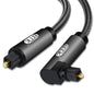 Câble audio optique EMK coudé réglable à 90 degrés avec fiche rotative à 360 degrés en nylon tressé, longueur de câble : 5 m (noir)