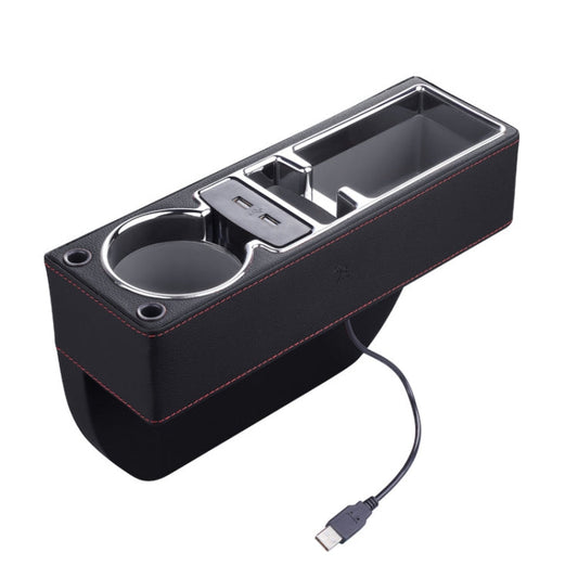 SUSISUN SNH010 Boîte de rangement pour espace de siège de voiture, style : conduite à droite avec chargement USB (noir)