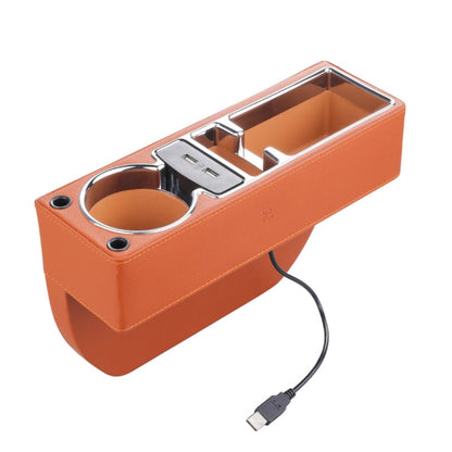 Boîte de rangement pour siège de voiture SUSISUN SNH010, Style : Chargeur USB côté conducteur (Marron)