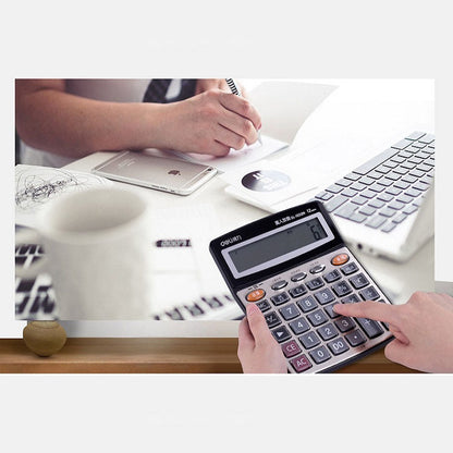 Deli 1559N Live Voice Calculator Multifunctional Office Finance 12-bit Calculator